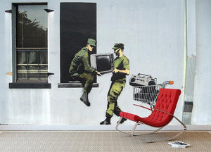 Banksy Looting Soldiers Wall Mural Wallpaper - Canvas Art Rocks - 2