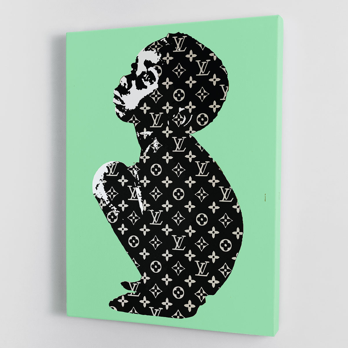 Banksy Louis Vuitton Kid Green Canvas Print or Poster