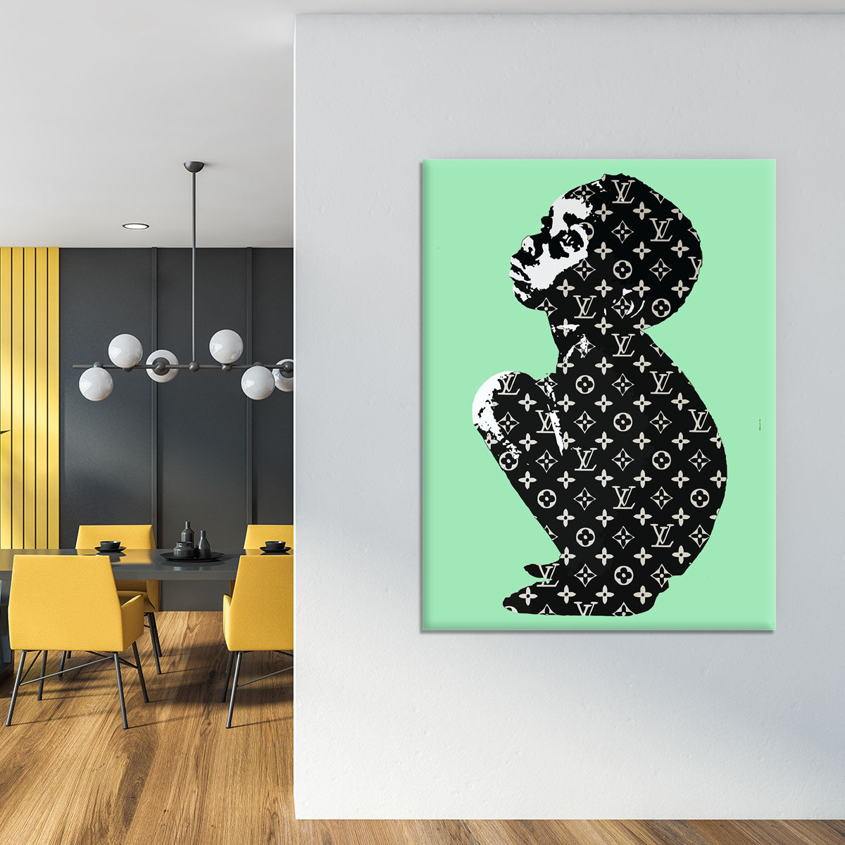Banksy Louis Vuitton Kid Green Canvas Print or Poster - Canvas Art Rocks - 4
