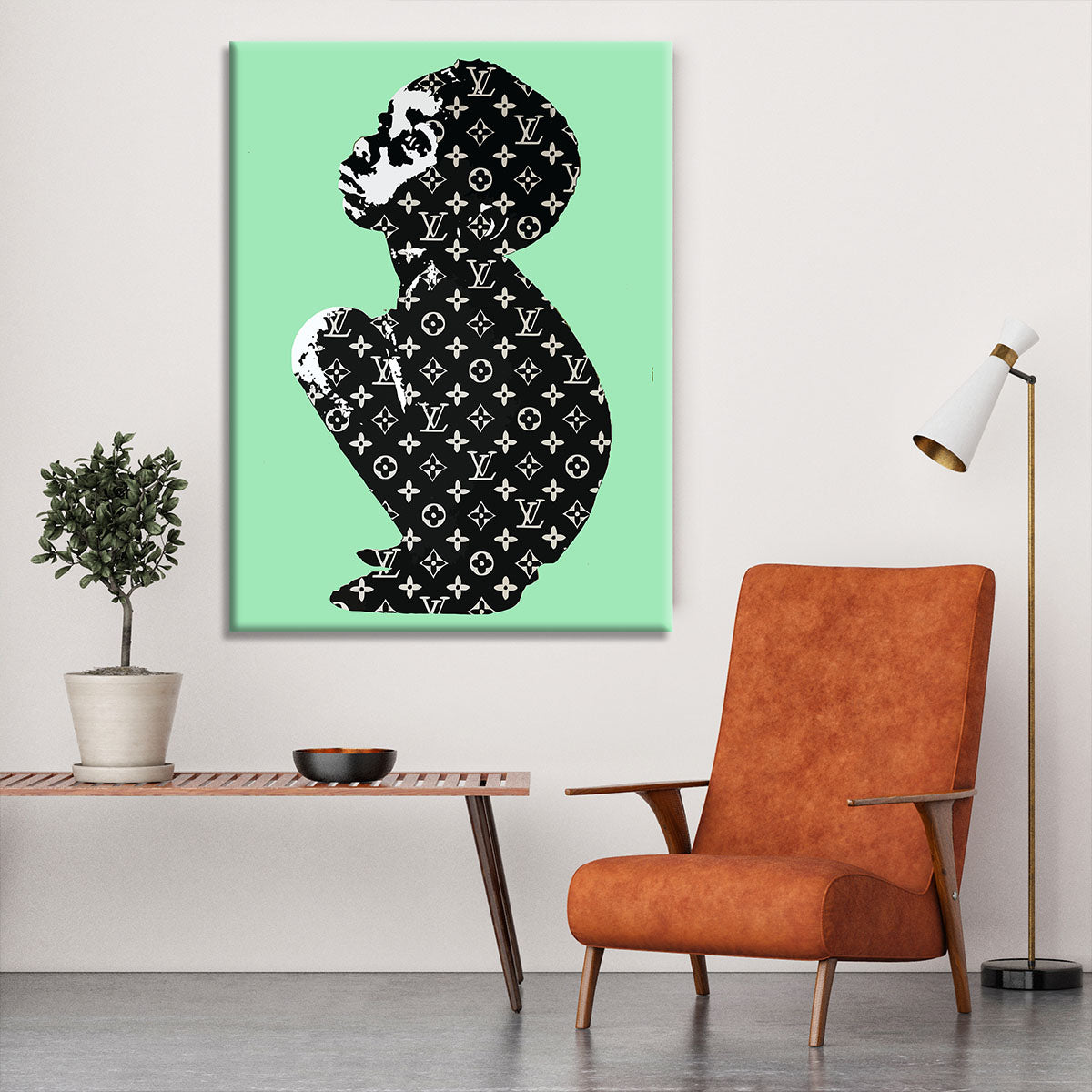 Banksy Louis Vuitton Kid Green Canvas Print or Poster - Canvas Art Rocks - 6