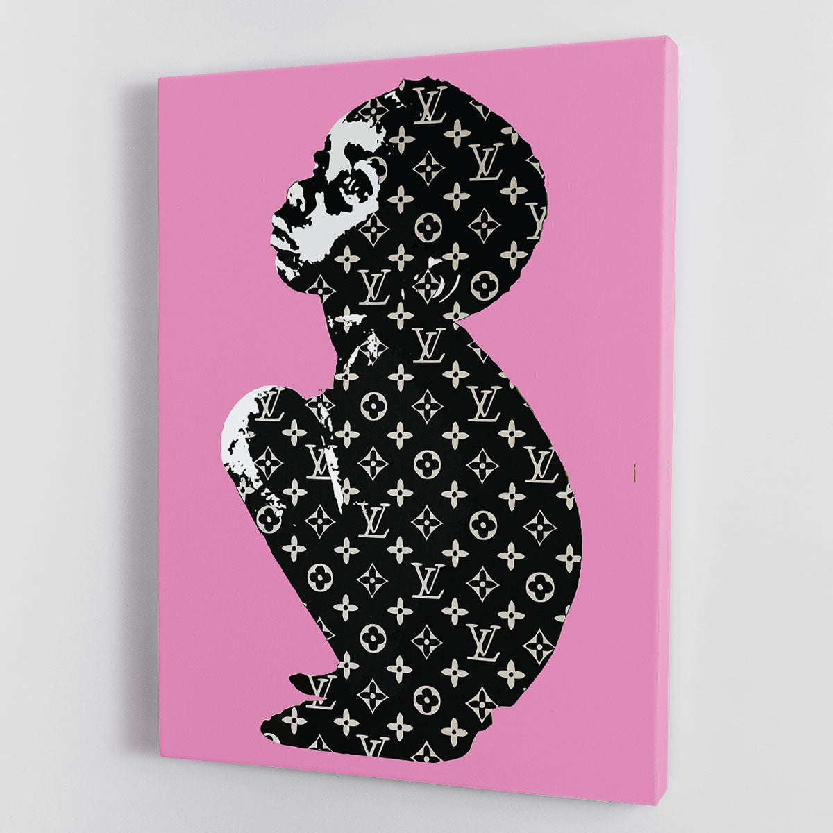 Banksy Louis Vuitton Kid Pink Canvas Print or Poster - Canvas Art Rocks - 1