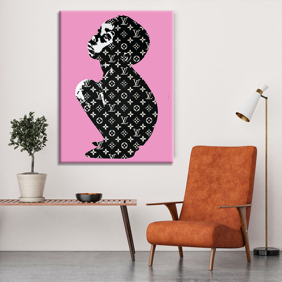 Banksy Louis Vuitton Kid Pink Canvas Print or Poster - Canvas Art Rocks - 6