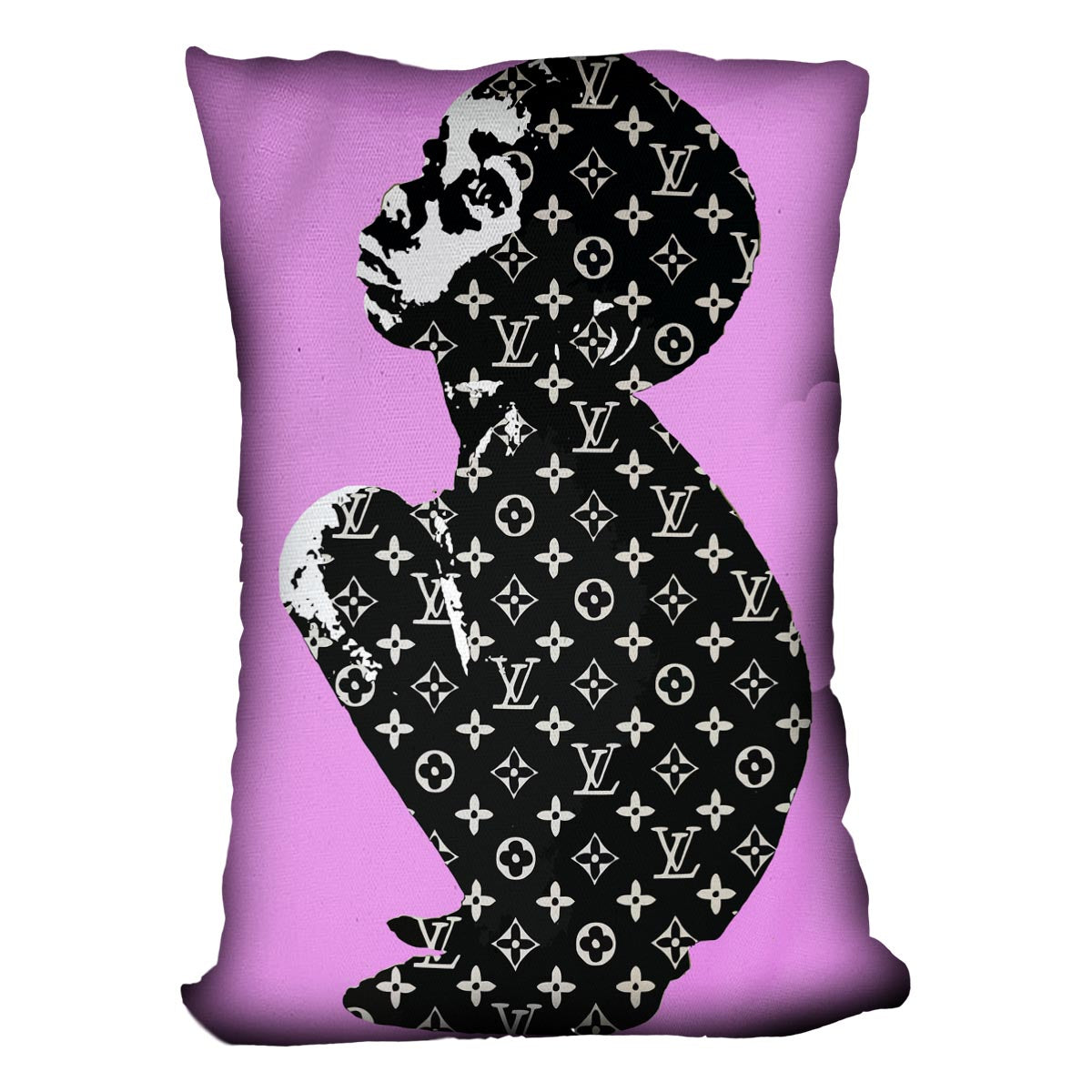 Banksy Louis Vuitton Kid Purple Cushion - Canvas Art Rocks - 4