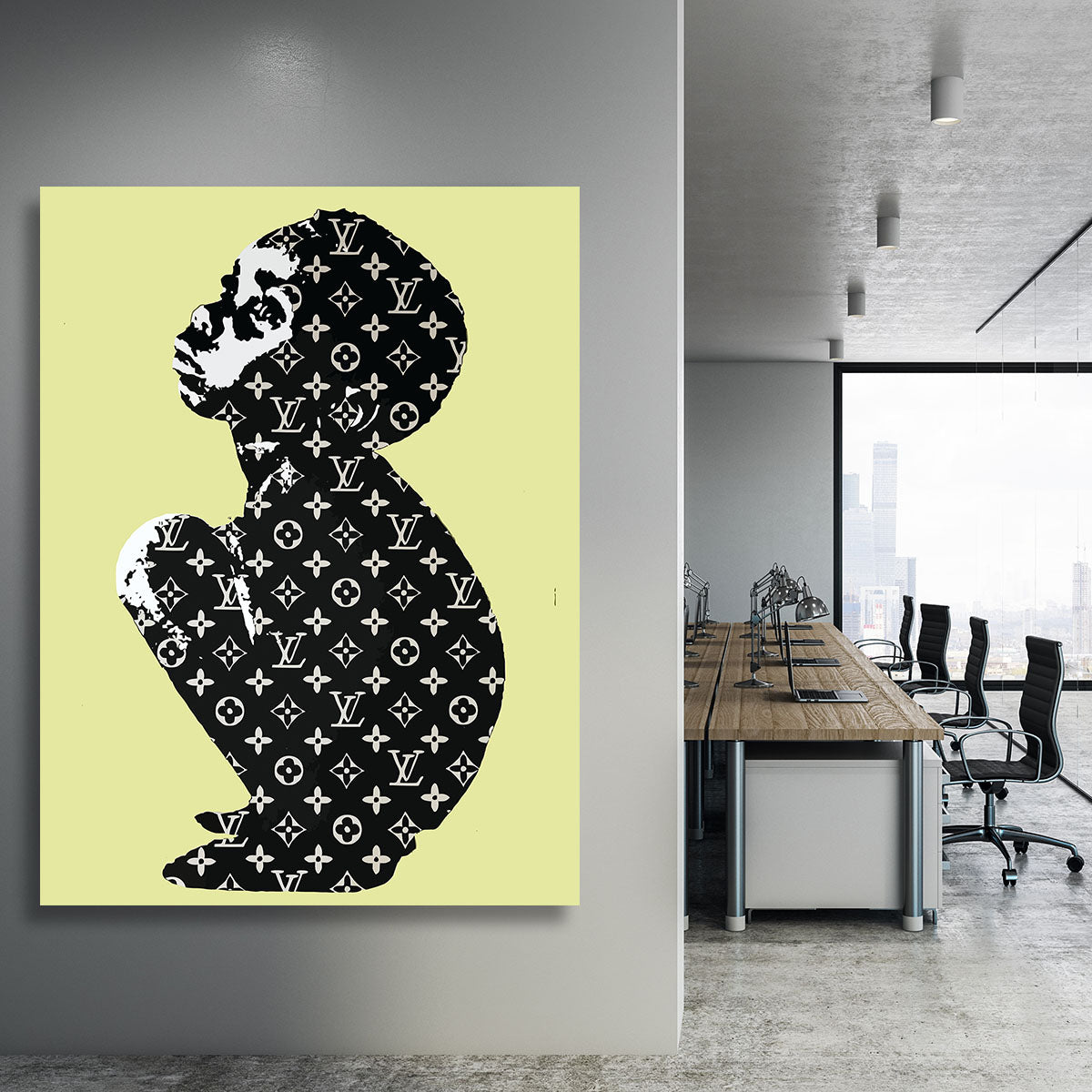 Banksy Louis Vuitton Kid Yellow Canvas Print or Poster - Canvas Art Rocks - 3