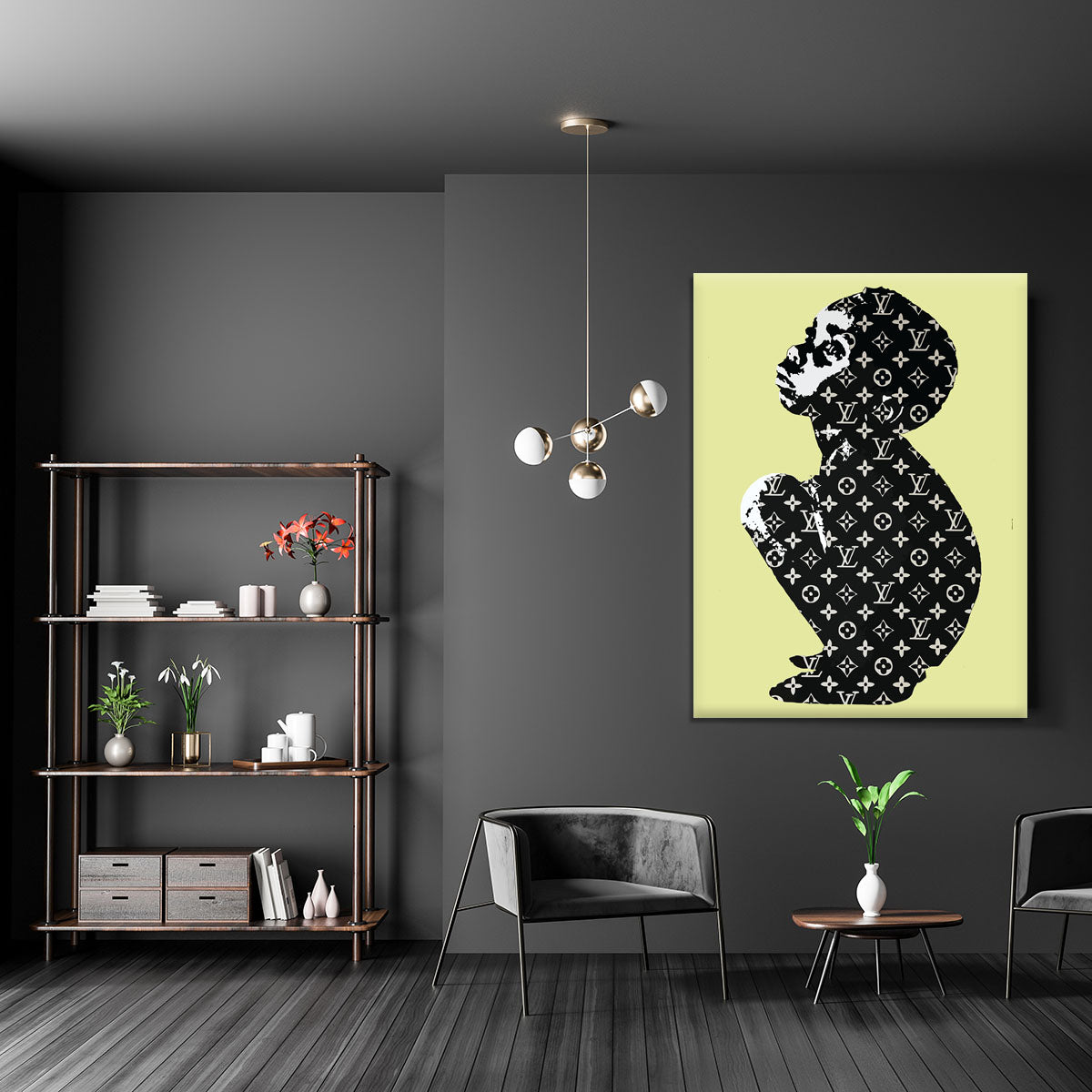 Banksy Louis Vuitton Kid Yellow Canvas Print or Poster - Canvas Art Rocks - 5