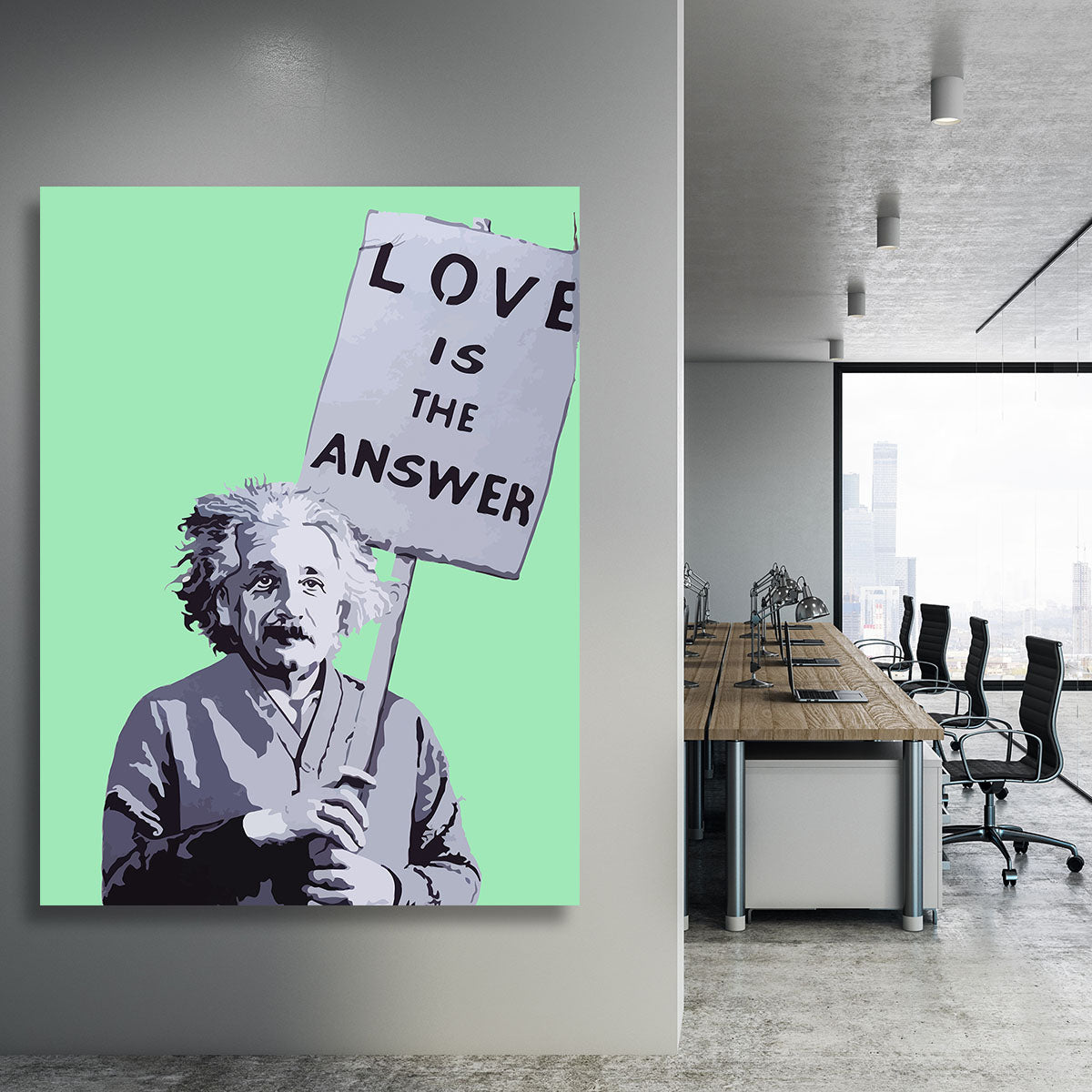 Banksy Love Is The Answer Green Canvas Print or Poster - Canvas Art Rocks - 3