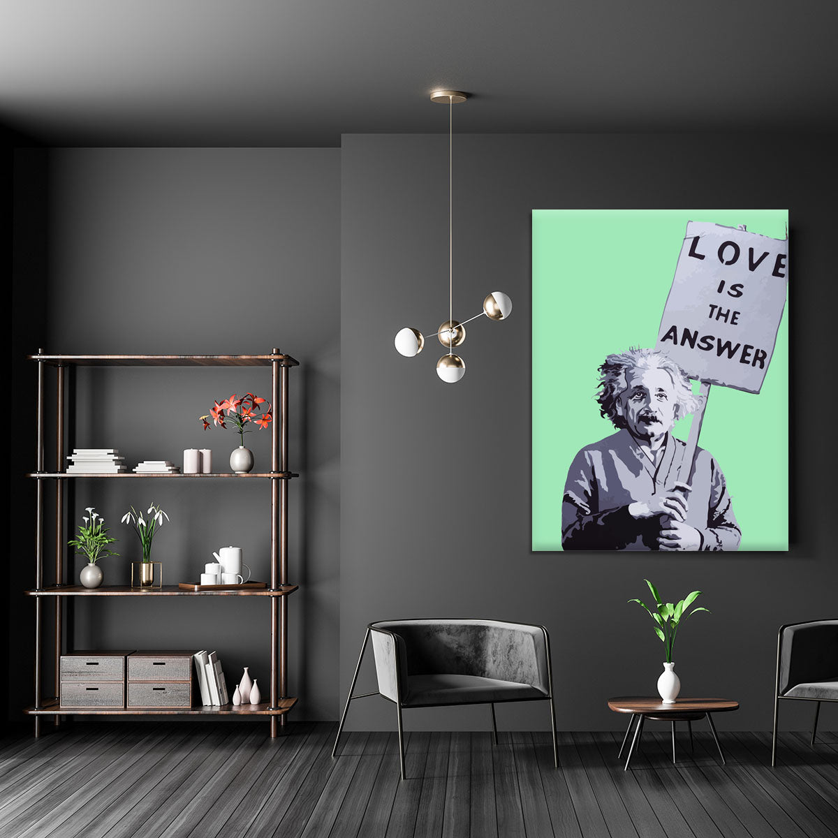 Banksy Love Is The Answer Green Canvas Print or Poster - Canvas Art Rocks - 5