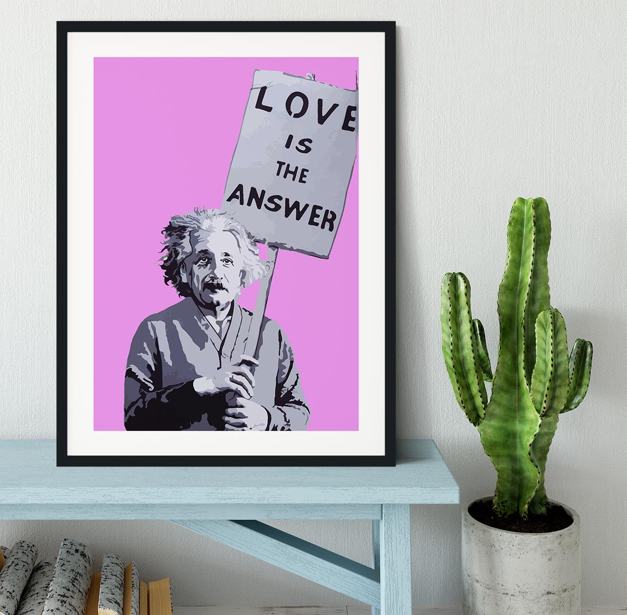 Banksy Love Is The Answer Purple Framed Print - Canvas Art Rocks - 1