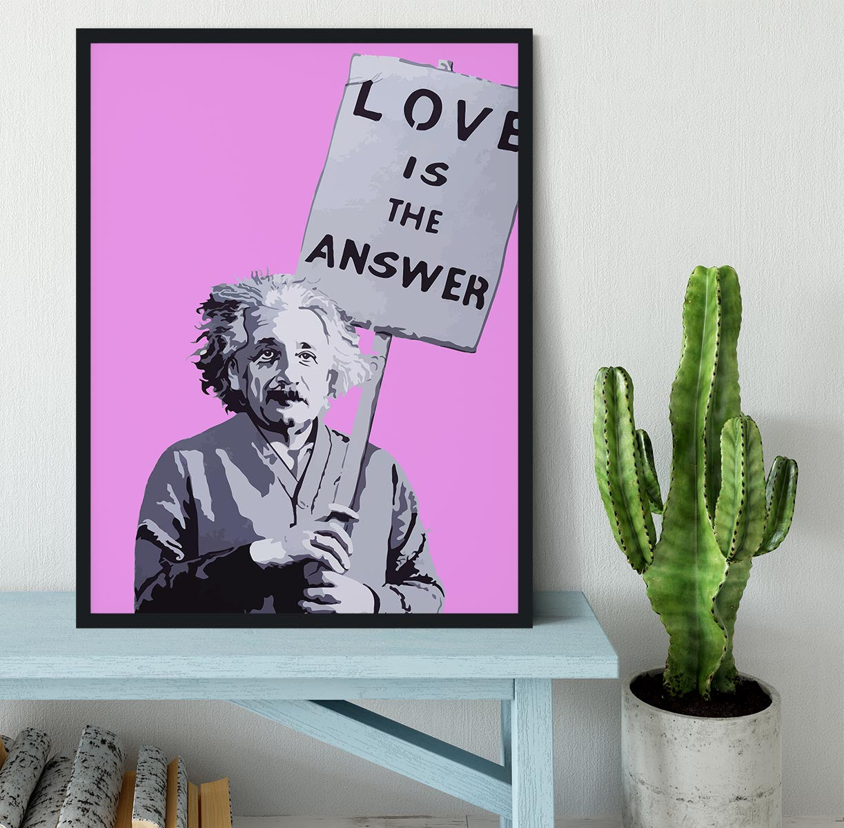 Banksy Love Is The Answer Purple Framed Print - Canvas Art Rocks - 2