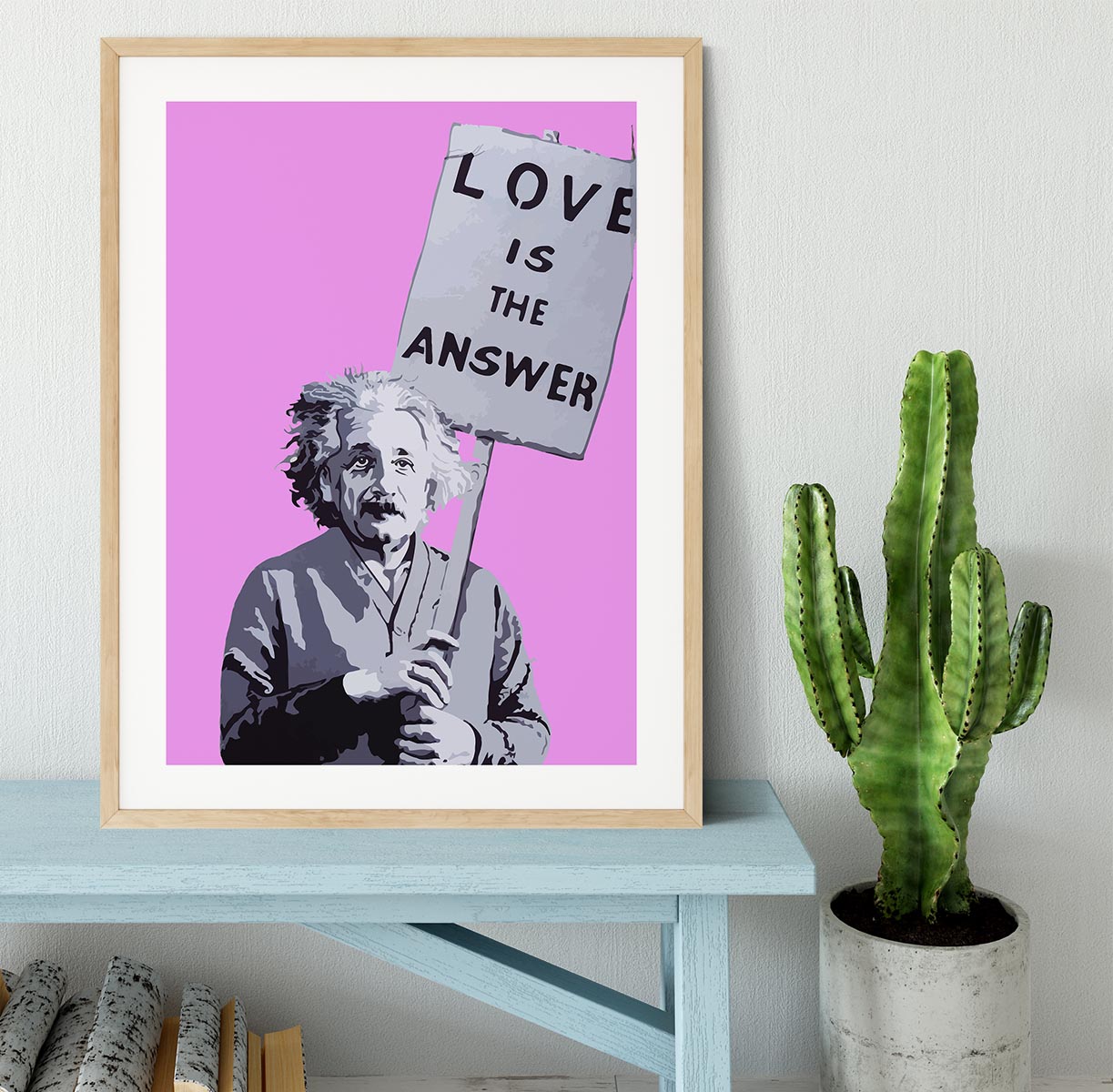 Banksy Love Is The Answer Purple Framed Print - Canvas Art Rocks - 3