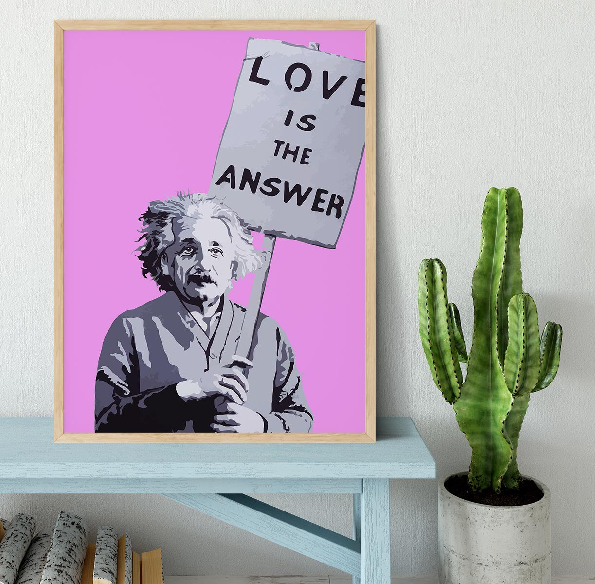 Banksy Love Is The Answer Purple Framed Print - Canvas Art Rocks - 4
