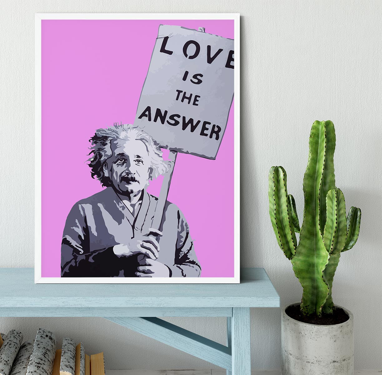 Banksy Love Is The Answer Purple Framed Print - Canvas Art Rocks -6