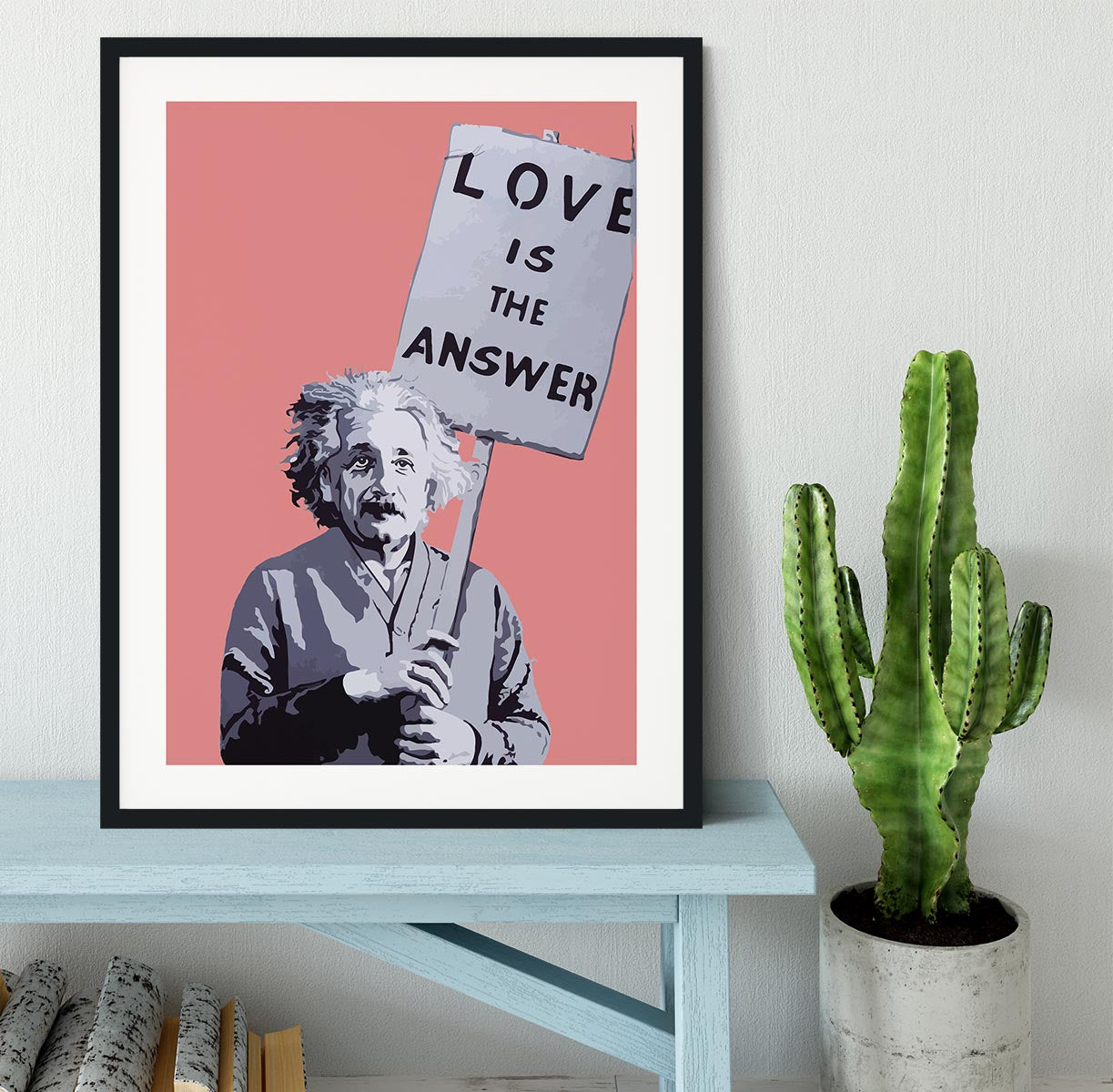 Banksy Love Is The Answer Red Framed Print - Canvas Art Rocks - 1