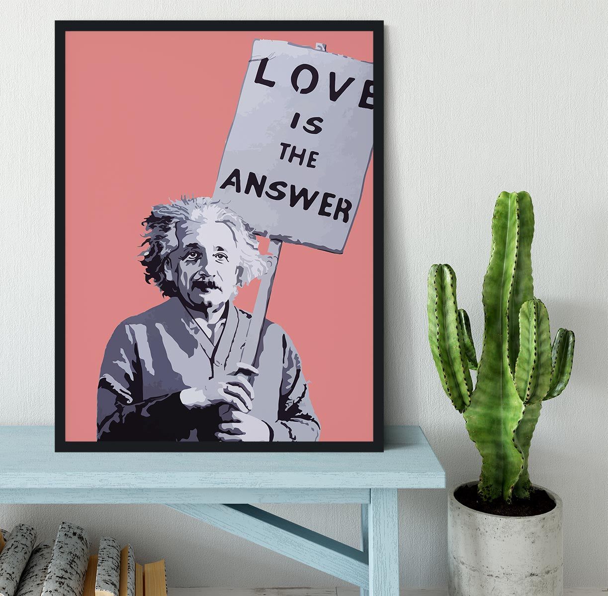 Banksy Love Is The Answer Red Framed Print - Canvas Art Rocks - 2