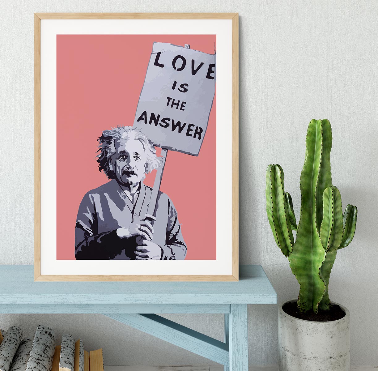 Banksy Love Is The Answer Red Framed Print - Canvas Art Rocks - 3