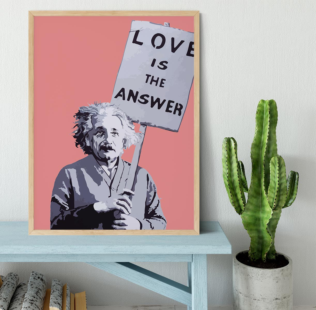 Banksy Love Is The Answer Red Framed Print - Canvas Art Rocks - 4