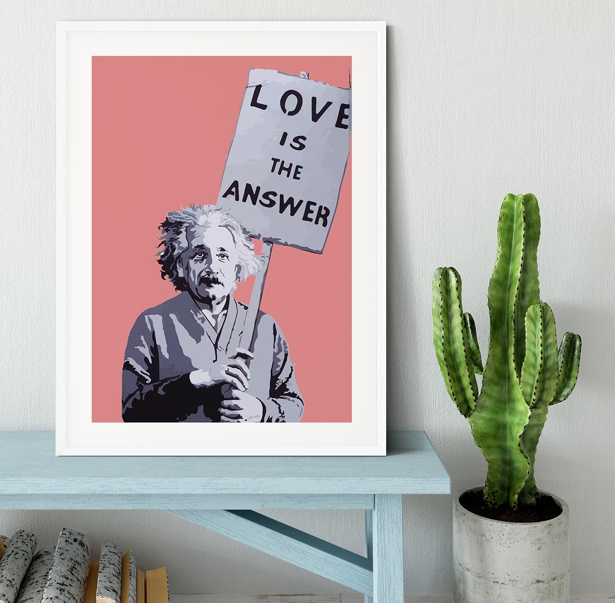 Banksy Love Is The Answer Red Framed Print - Canvas Art Rocks - 5