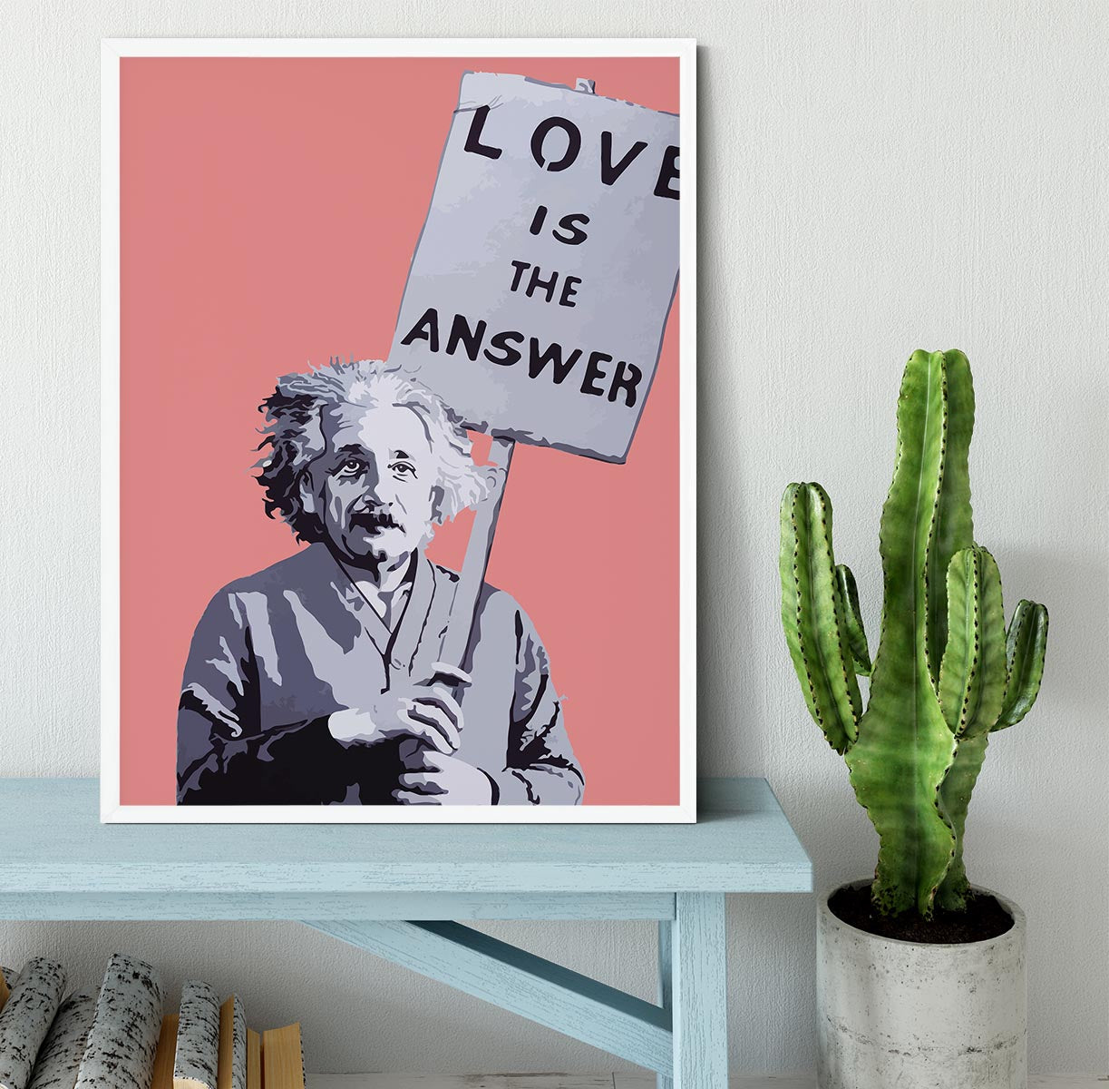 Banksy Love Is The Answer Red Framed Print - Canvas Art Rocks -6
