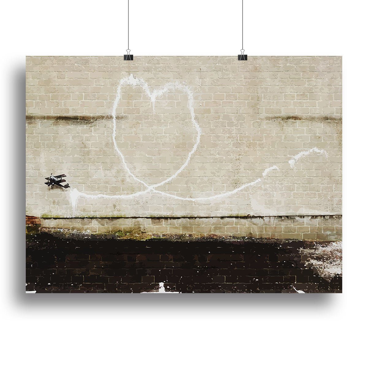 Banksy Love Plane London and Liverpool Canvas Print or Poster