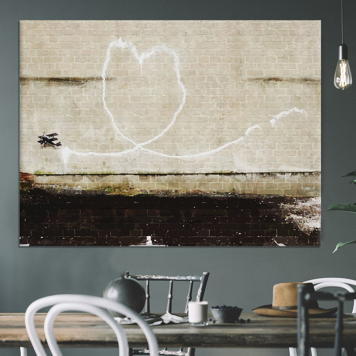 Banksy Love Plane London and Liverpool Canvas Print or Poster