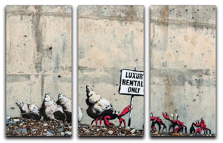 Banksy Luxury Rentals Only 3 Split Panel Canvas Print - Canvas Art Rocks - 1