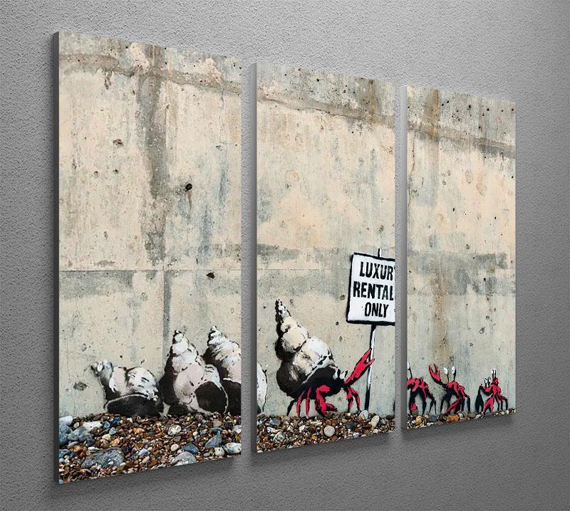 Banksy Luxury Rentals Only 3 Split Panel Canvas Print - Canvas Art Rocks - 2