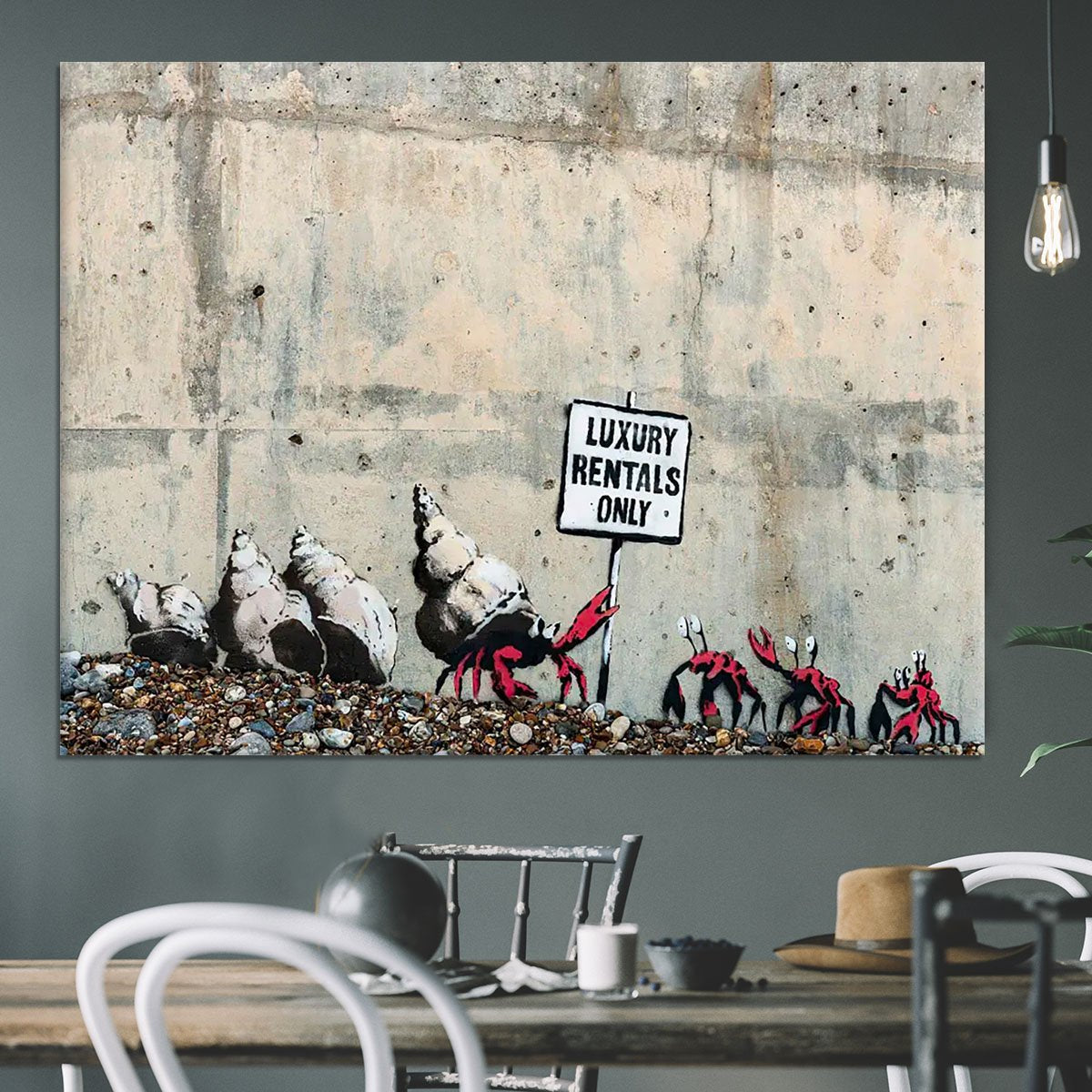 Banksy Luxury Rentals Only Canvas Print or Poster