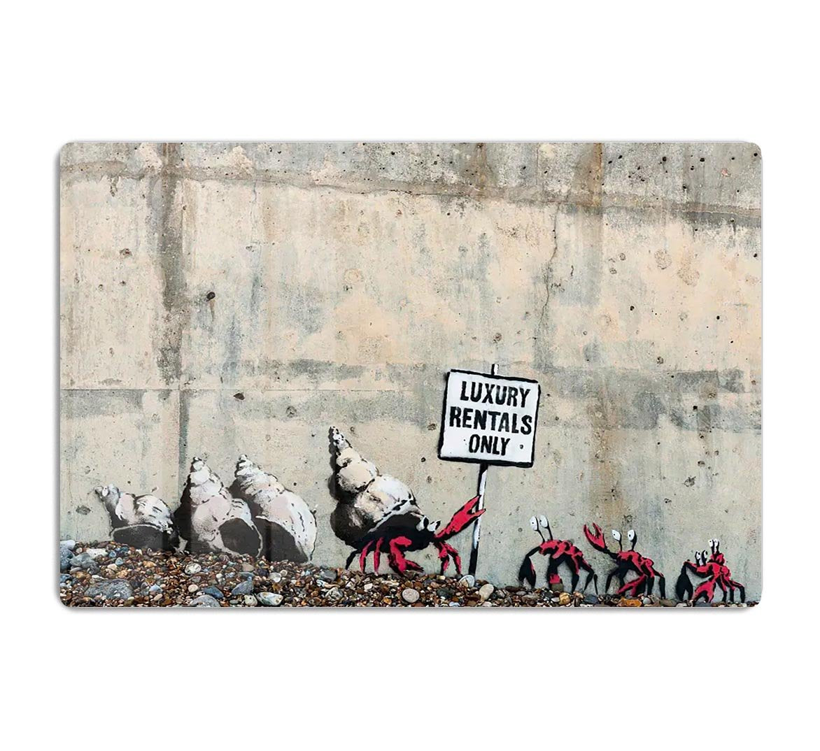 Banksy Luxury Rentals Only Acrylic Block - Canvas Art Rocks - 1