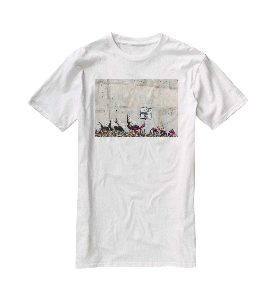 Banksy Luxury Rentals Only T-Shirt - Canvas Art Rocks - 5