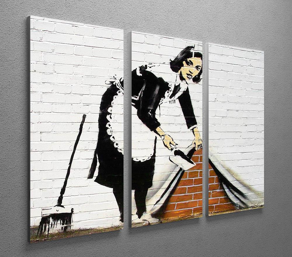 Banksy Sweeping Maid 3 Split Canvas Print - Canvas Art Rocks