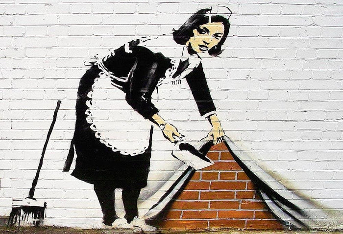 Banksy Maid Sweeping Under the Carpet Wall Mural Wallpaper