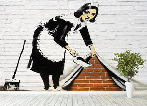 Banksy Maid Sweeping Under the Carpet Wall Mural Wallpaper - Canvas Art Rocks - 4