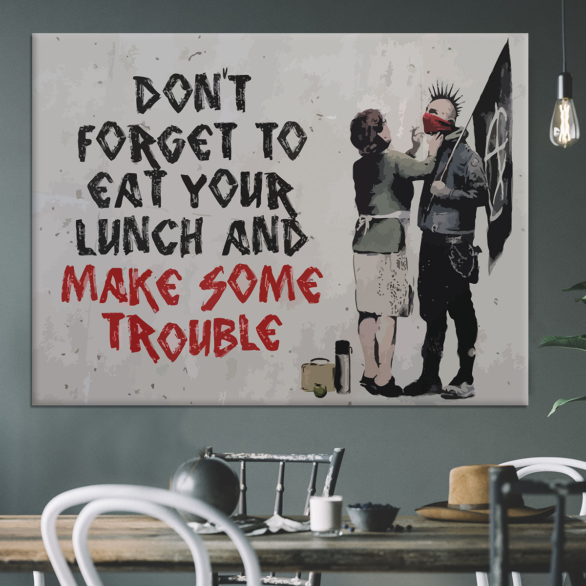 Banksy Make Some Trouble Canvas Print or Poster - Canvas Art Rocks - 3