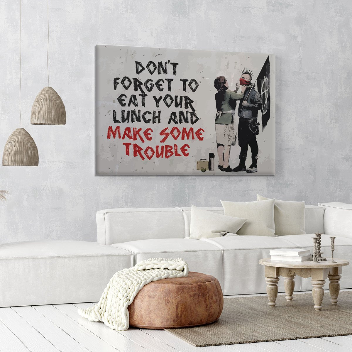 Banksy Make Some Trouble Canvas Print or Poster