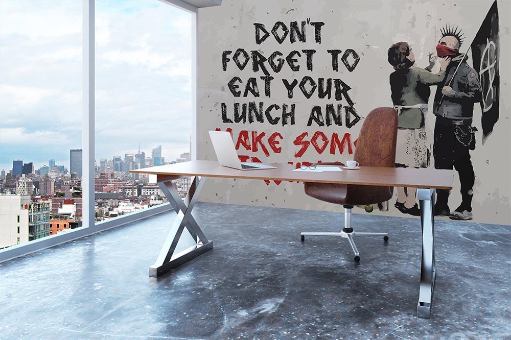 Banksy Make Some Trouble Wall Mural Wallpaper - Canvas Art Rocks - 3