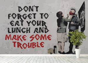 Banksy Make Some Trouble Wall Mural Wallpaper - Canvas Art Rocks - 4