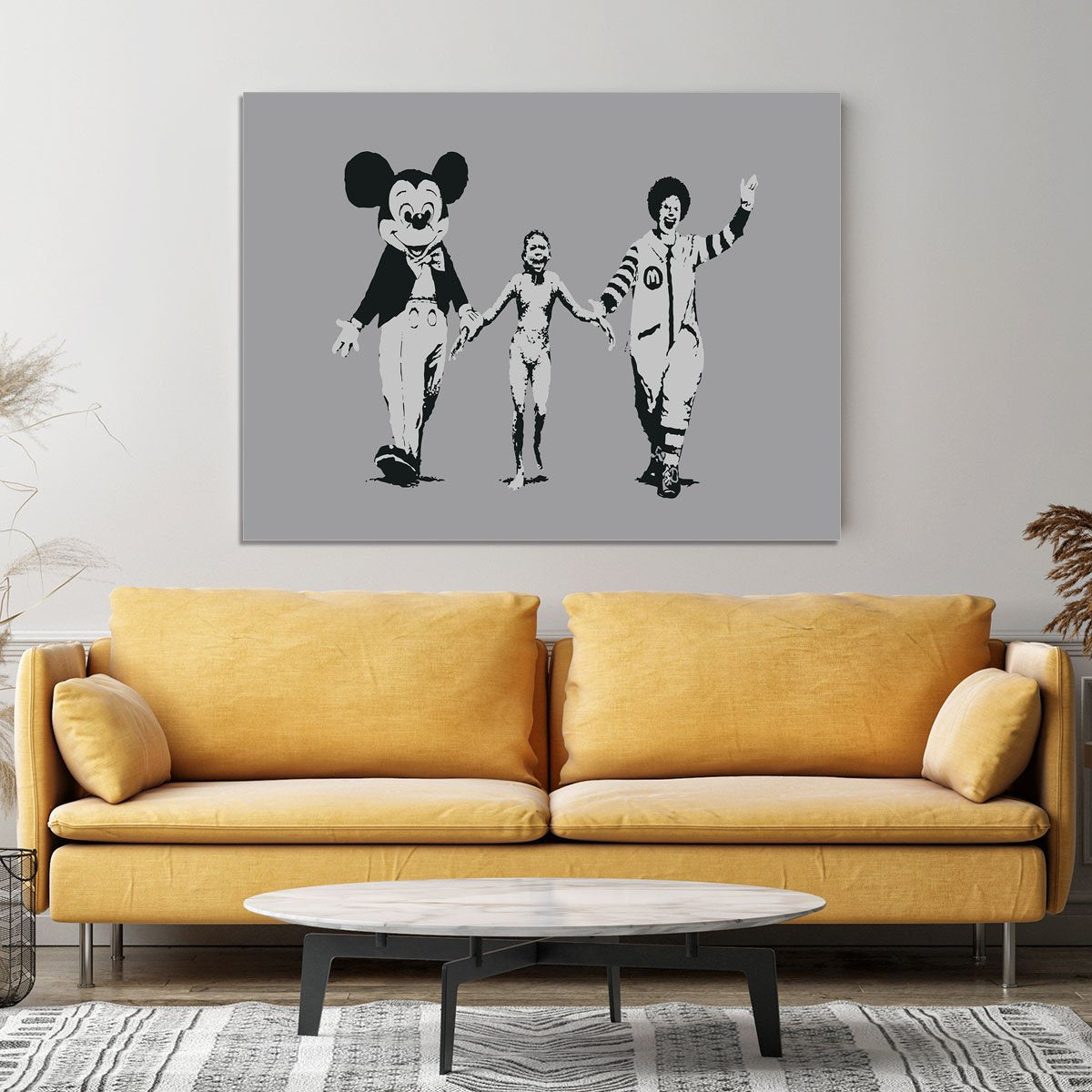 Banksy Mickey And Ronald Canvas Print or Poster