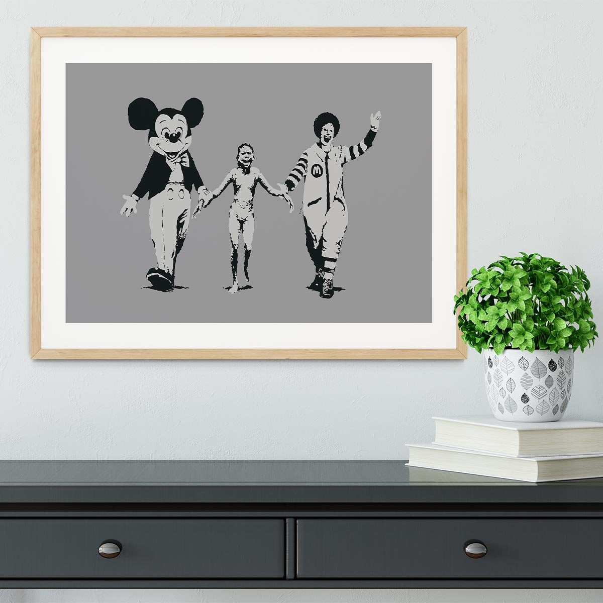 Banksy Mickey And Ronald Framed Print - Canvas Art Rocks - 3