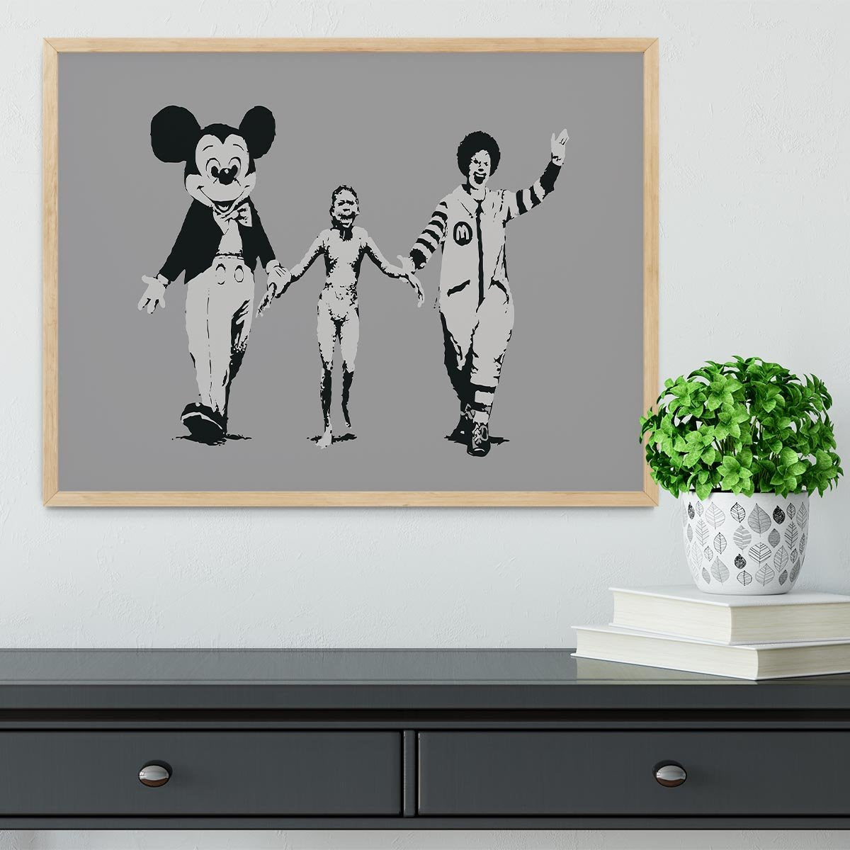Banksy Mickey And Ronald Framed Print - Canvas Art Rocks - 4