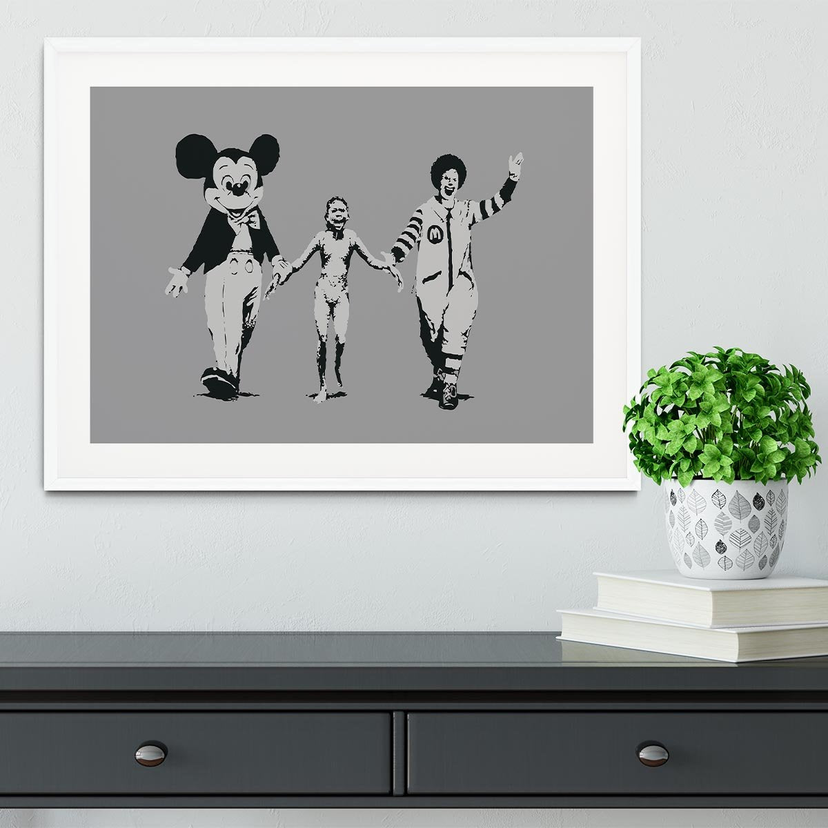 Banksy Mickey And Ronald Framed Print - Canvas Art Rocks - 5
