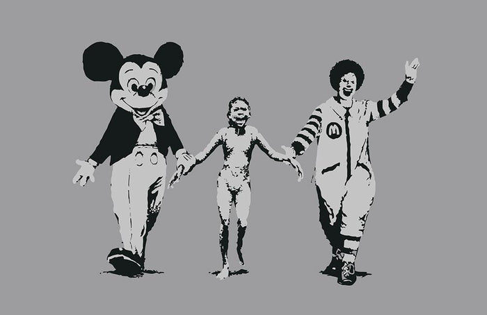 Banksy Mickey And Ronald Wall Mural Wallpaper