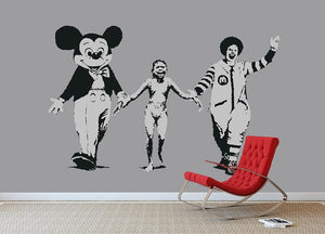 Banksy Mickey And Ronald Wall Mural Wallpaper - Canvas Art Rocks - 2