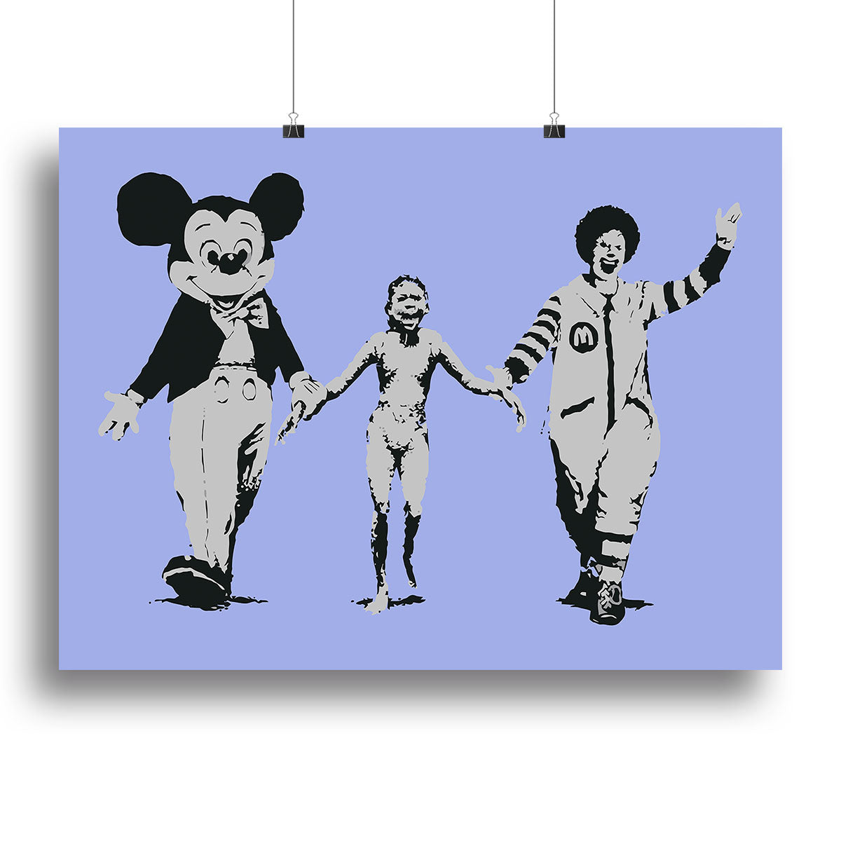 Banksy Mickey and Ronald Blue Canvas Print or Poster - Canvas Art Rocks - 2