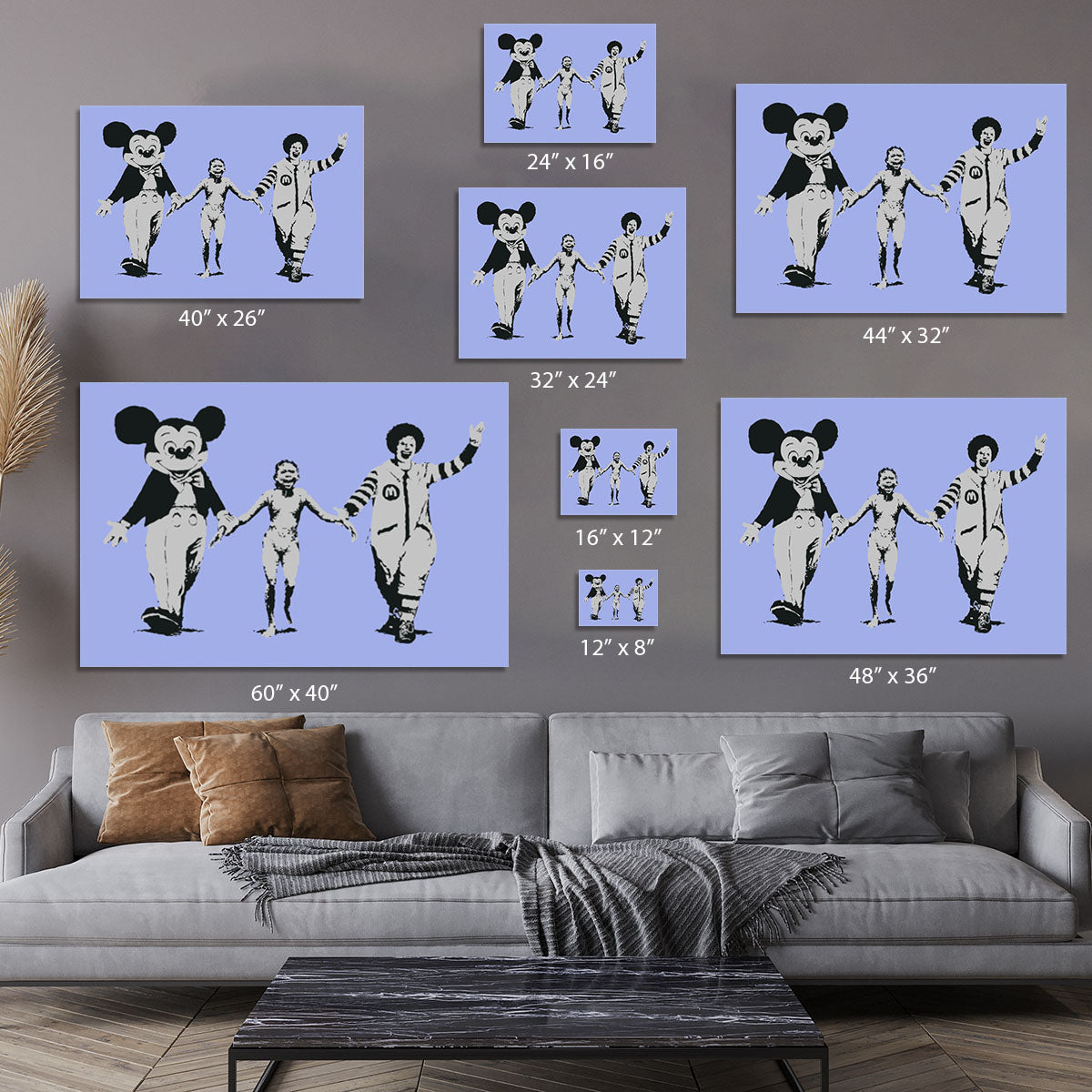 Banksy Mickey and Ronald Blue Canvas Print or Poster - Canvas Art Rocks - 7