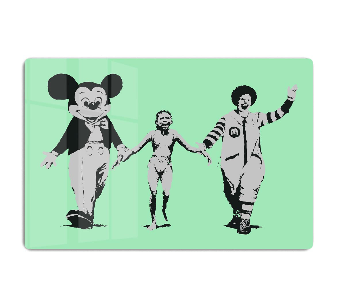 Banksy Mickey and Ronald Green Acrylic Block - Canvas Art Rocks - 1