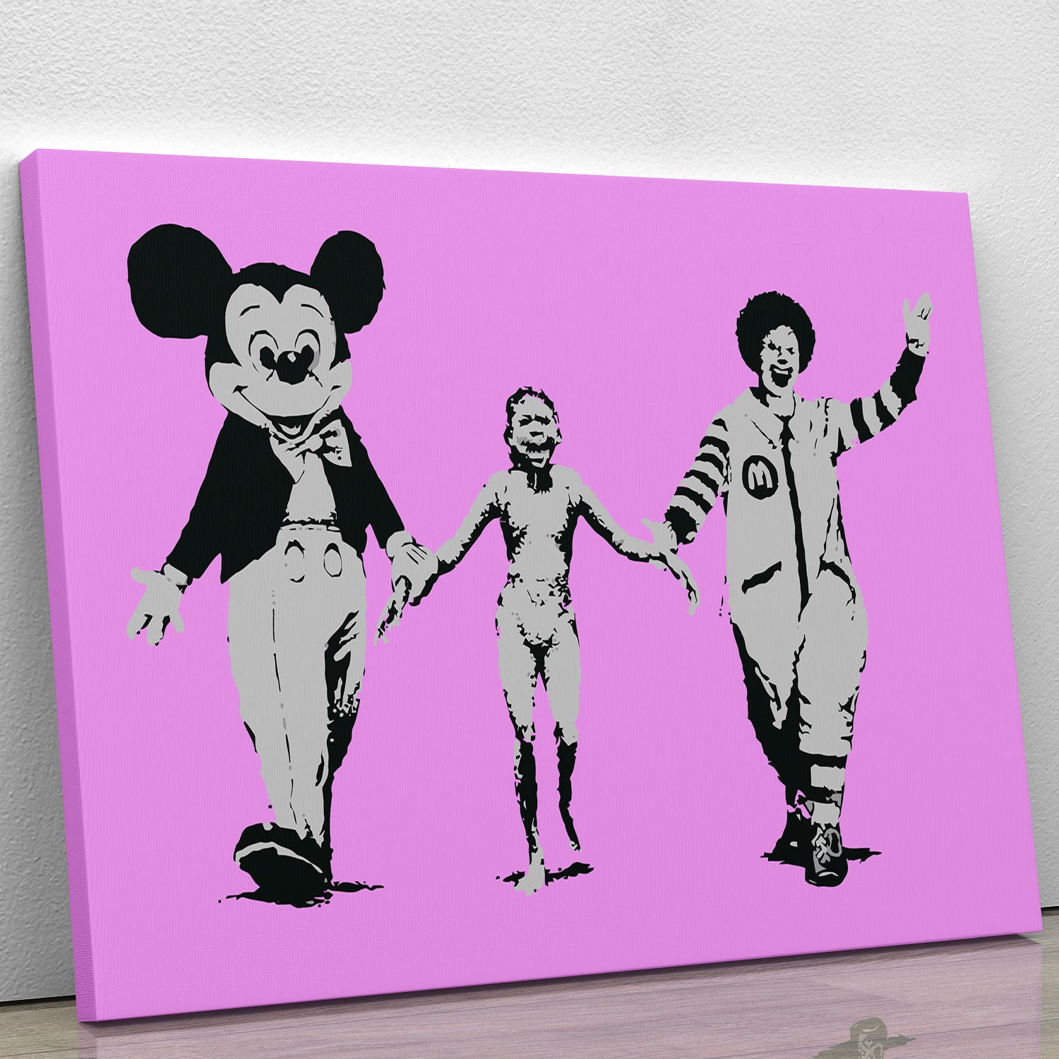 Banksy Mickey and Ronald Purple Canvas Print or Poster - Canvas Art Rocks - 1
