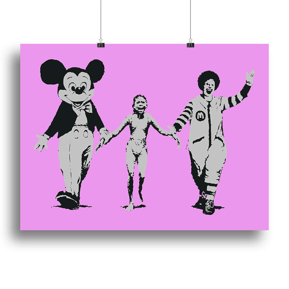 Banksy Mickey and Ronald Purple Canvas Print or Poster - Canvas Art Rocks - 2