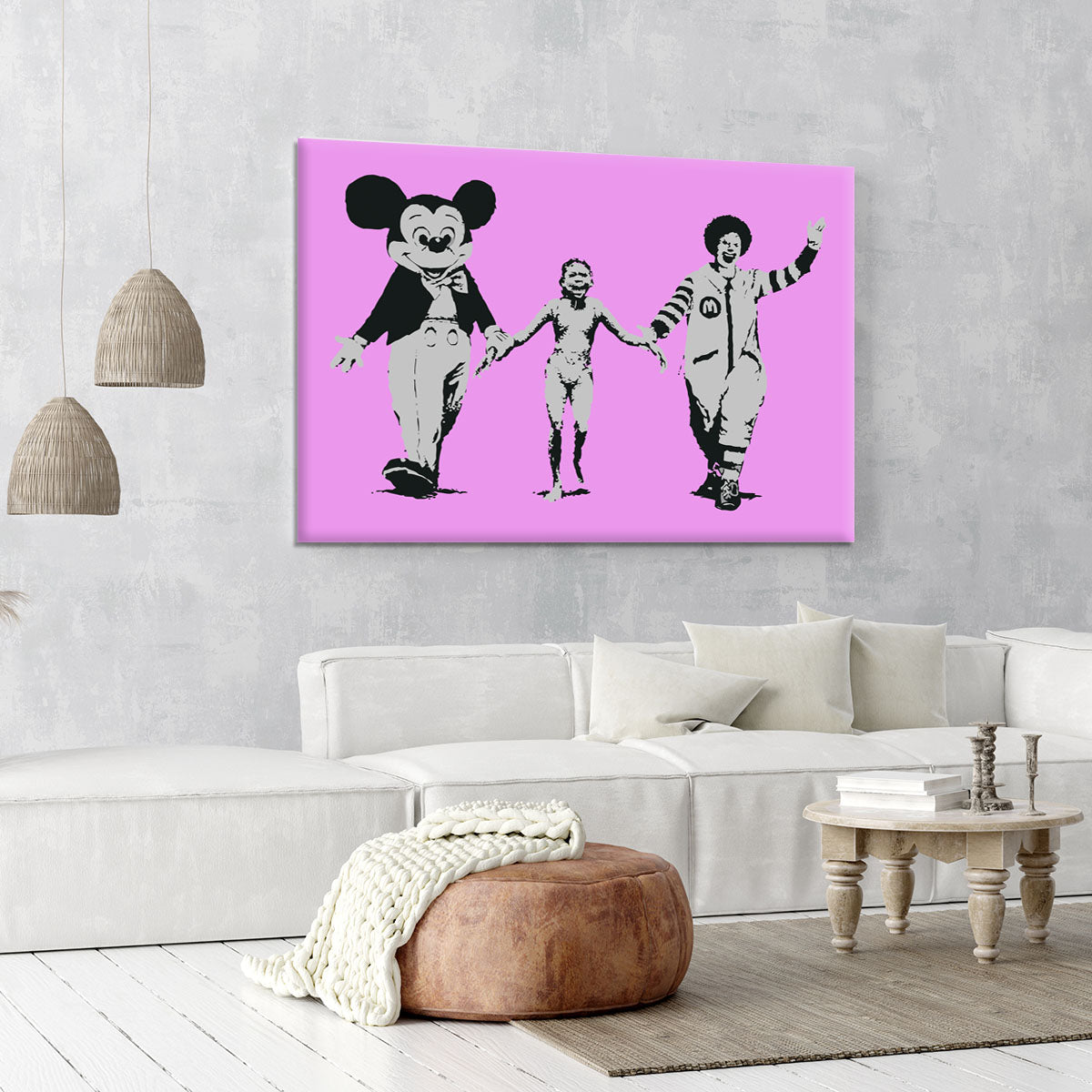 Banksy Mickey and Ronald Purple Canvas Print or Poster - Canvas Art Rocks - 6