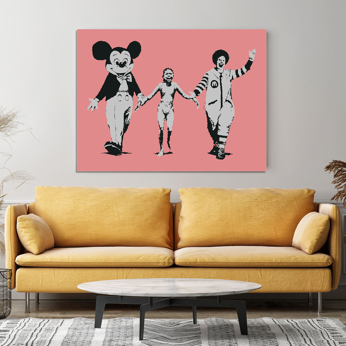 Banksy Mickey and Ronald Red Canvas Print or Poster - Canvas Art Rocks - 4