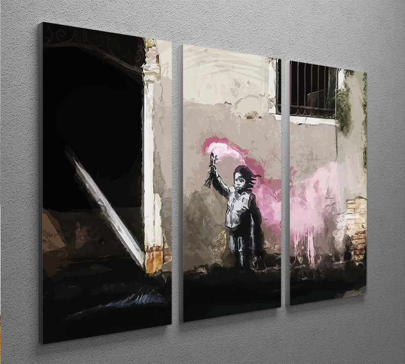 Banksy Migrant Child Venice 3 Split Panel Canvas Print - Canvas Art Rocks - 2